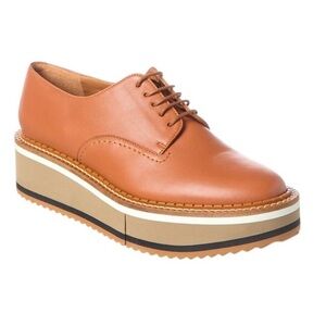 Clergerie Berlin3 Leather Platform Oxford, Brown